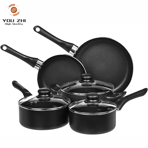 

Basics Non-Stick Cookware Set, Pots, Pans and Utensils - 15-Piece Set, Black