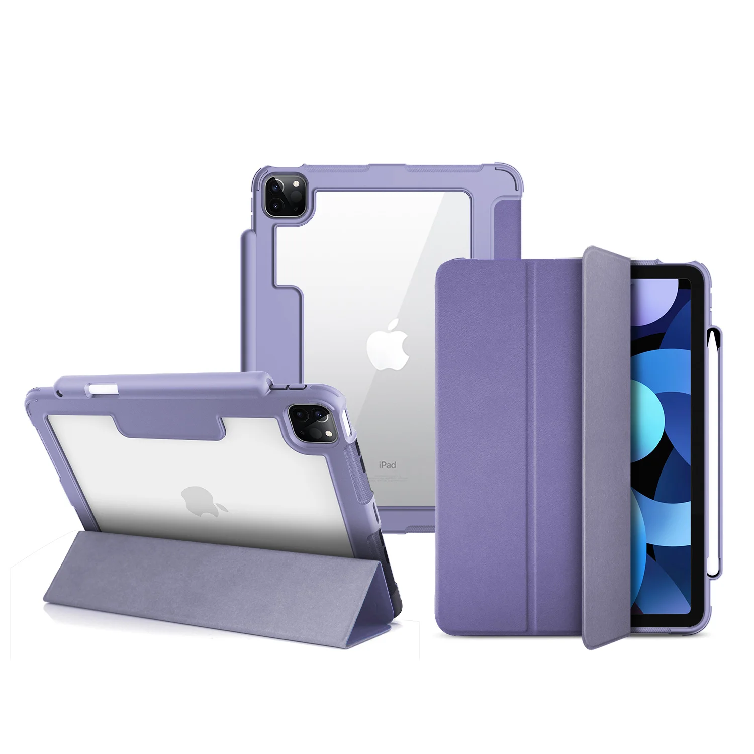 

Hot Sale Sleep Wake Screen Protector Stand Magnetic Pencil cute Universal Tablet Case for Ipad Air 4 pro 12.9 /10.9 2018/2020, Customized color