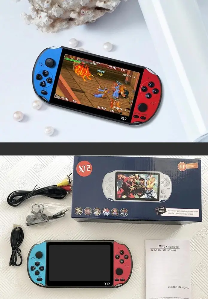 Newest 64 Bit 4.3 Inch 8gb/24gb Memory Handheld Game Consola X7 Built