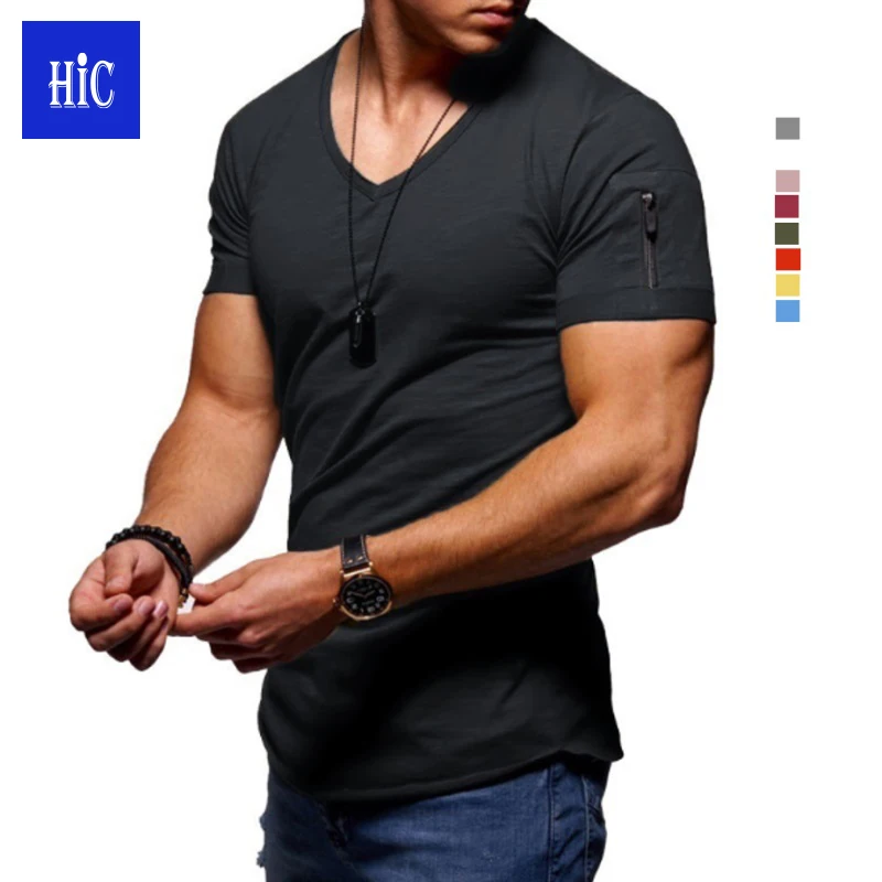 

HIC Wholesale High Quality OEM Men Plain T-shirt Custom Printing 100% POLYESTER Casual Tee Blank Tshirts