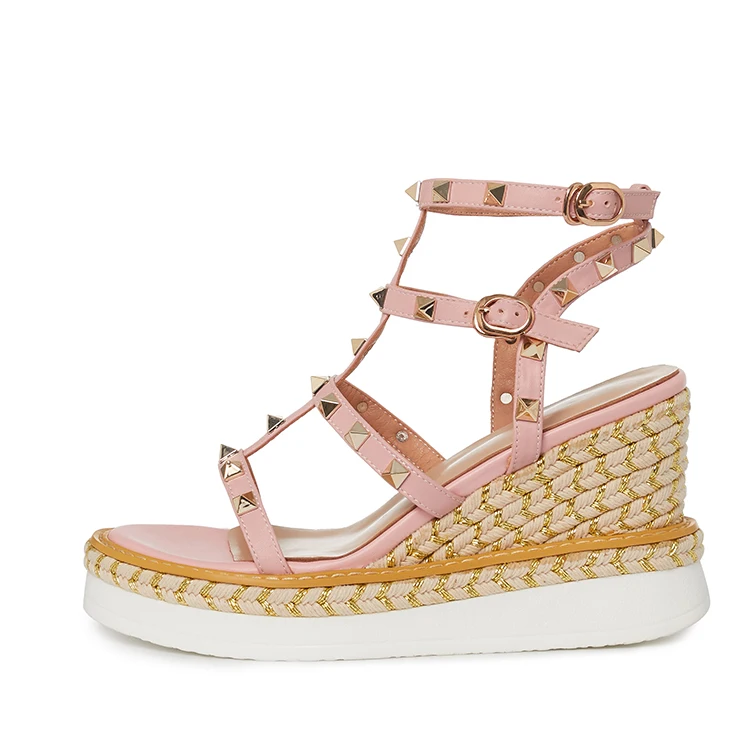 

Open toe ankle strap shoes wholesale ladies new design platform studs woman high heel sandals, Black, green