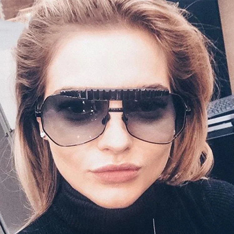 

SKYWAY Eyewear 2021 New Double Bridge Sun Glasses Silver Sunglasses Metal Sun Glasses