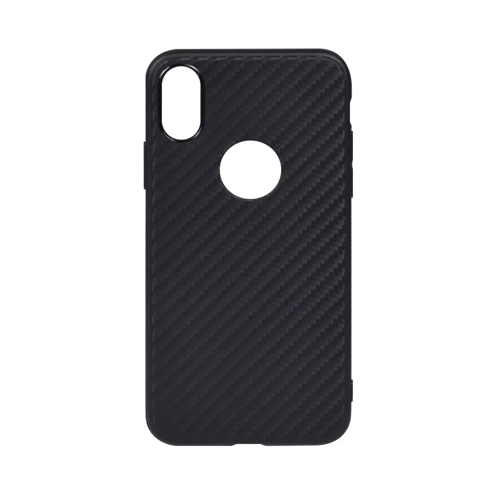 

Carbon Fiber TPU black cover Design Lightweight Bumper Waterproof Phone Cover Slim Fit Protective Phone Case For iphone X/XS