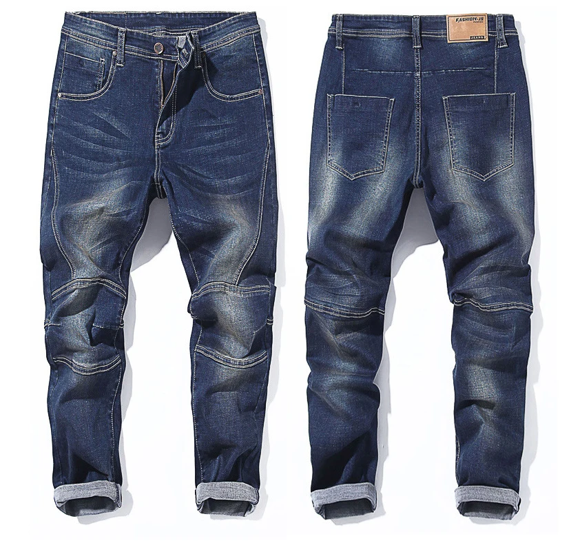 

Fat men pants mens denim slim leg denim trousers for spring summer