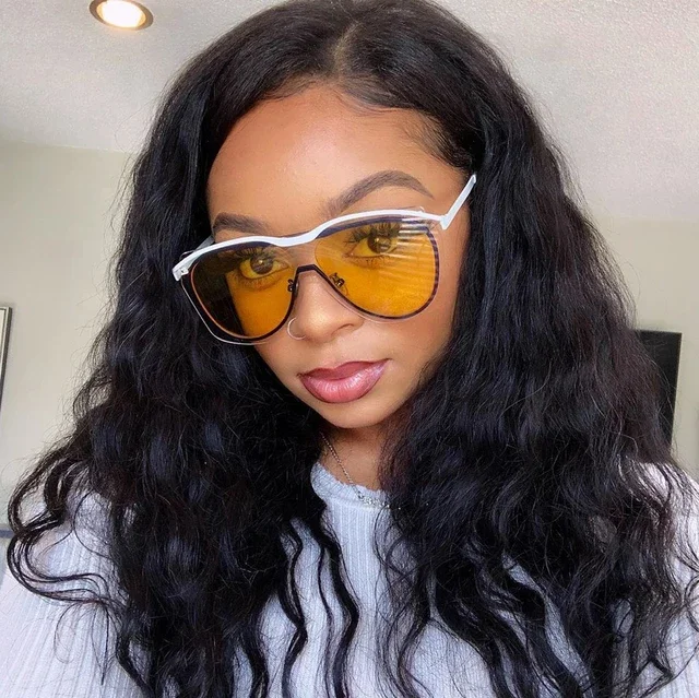 

One Lens Anti-blue Light Oversized Cool Sunglasses Men Women Fashion Shades UV400 Vintage Glasses, Multi-colored