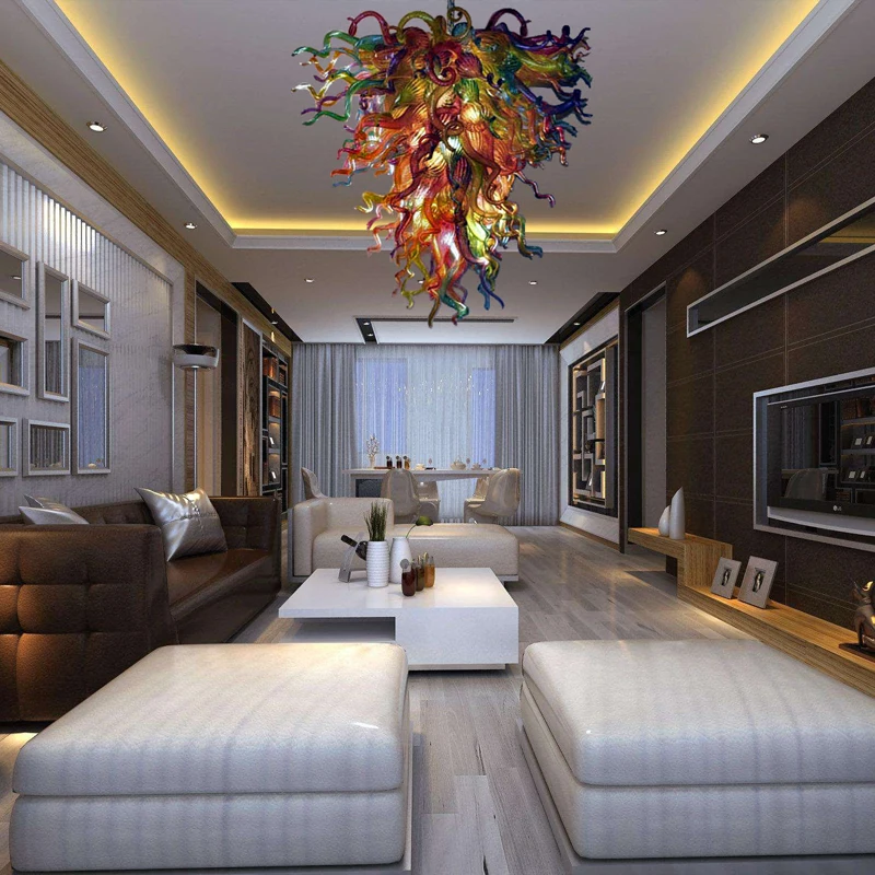

Style Hand Blown Glass pendant light fixtures LED Chandelier lamp
