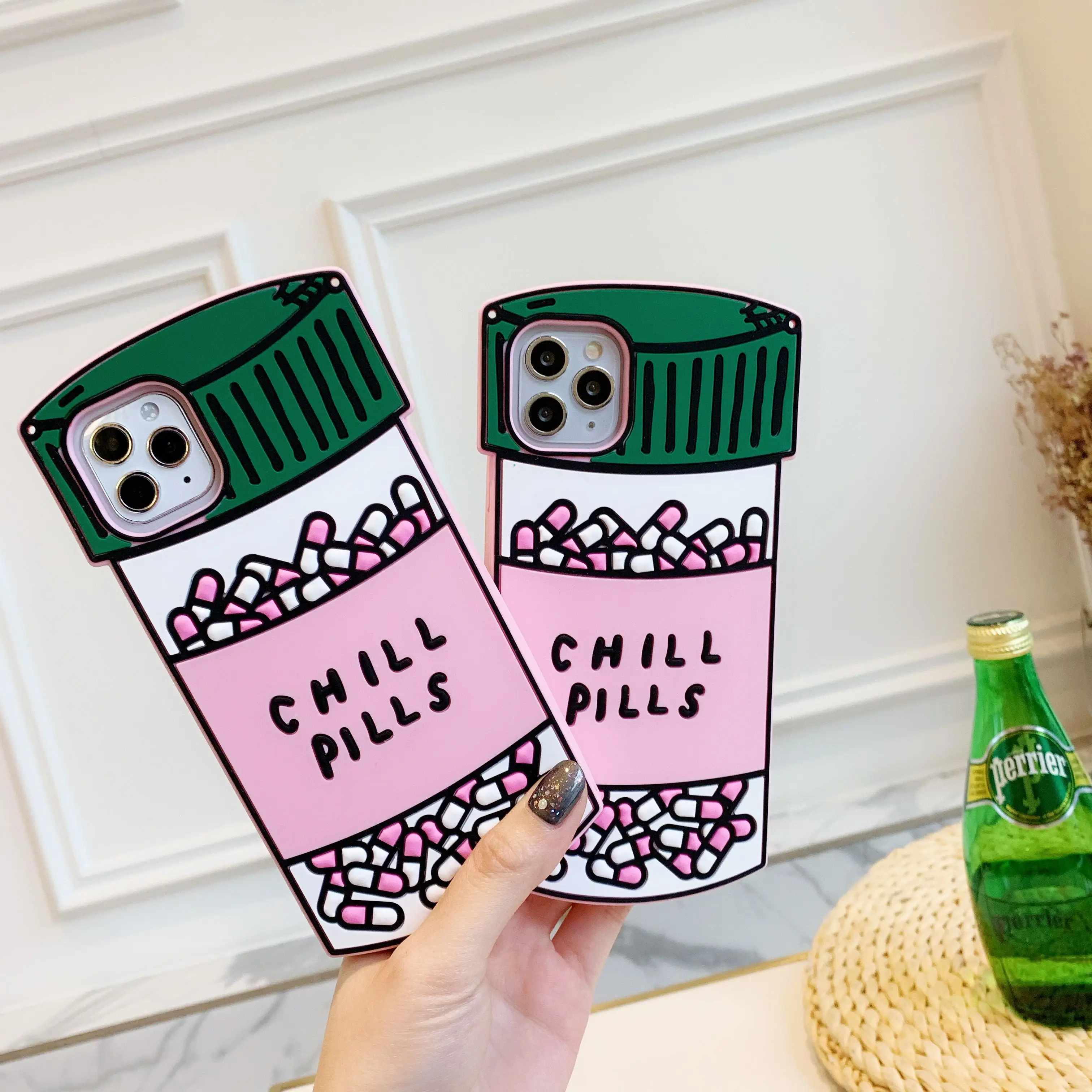 

For iPhone 6 7 8 Plus XS Max 11 12 13 Pro Max 3D Chill Pill Funny Cool Soft Silicone Phone Case Cover