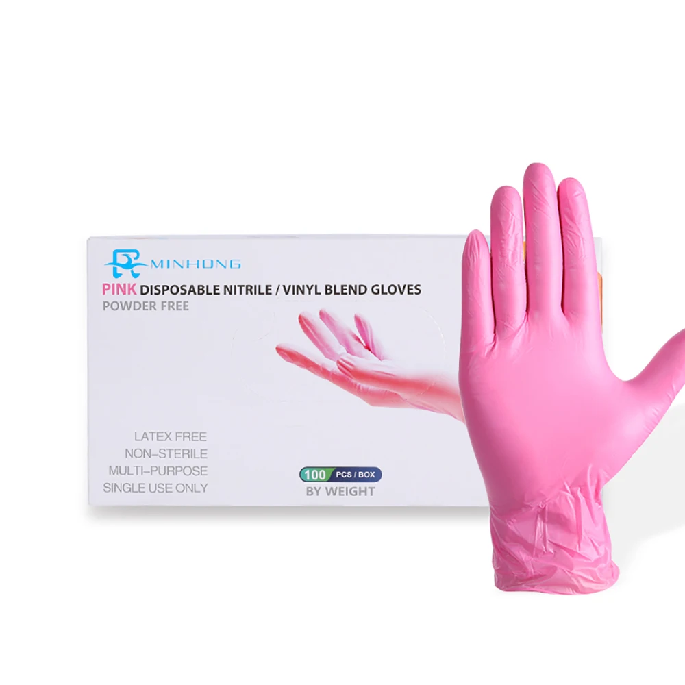 

Latest Promotion Price Food Grade Mix Nitrile Gloves Pink Industrial Gloves Butyl Synthetic Rubber Gloves