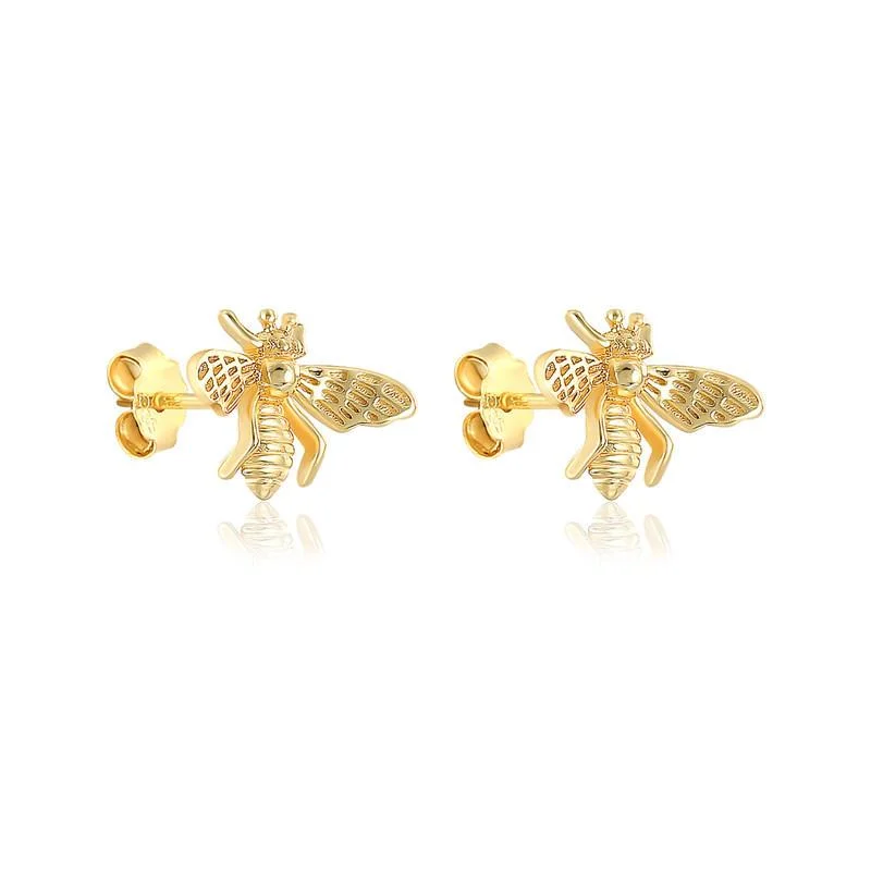 

Carline Fashion 925 Silver 18k Gold Plated Cute Animal Bee Stud Piercing Earrings Fine Jewelry For Women