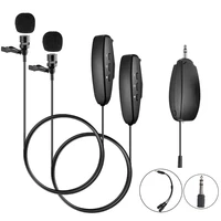 

GAW-619 Wireless Transmitter And Receiver 2 Lavalier Microphone For Phones Cameras Computers Speakers