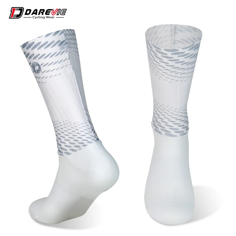 

Darevie custom breathable aero socks Combined printing socks with strip fabric professional cycling socks