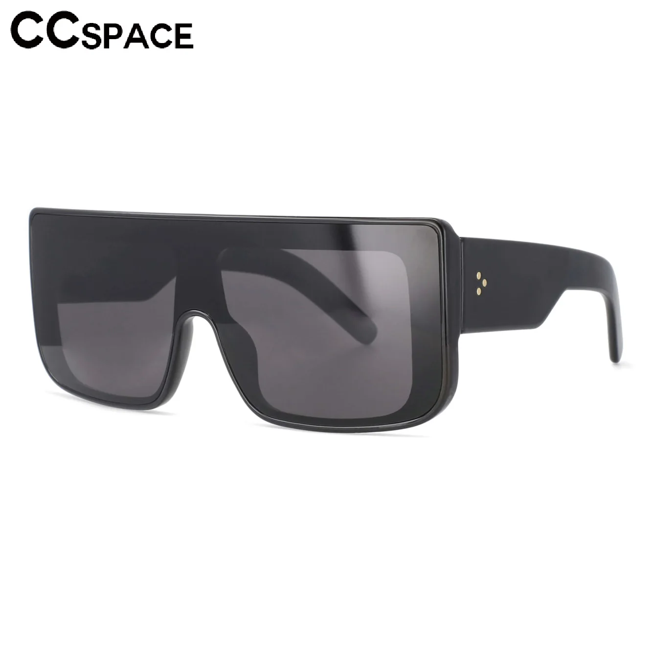 

53672 Oversized One Lens Square Polarized Sunglasses Fashion Men Women Rivet Shades Uv400 Vintage Glasses