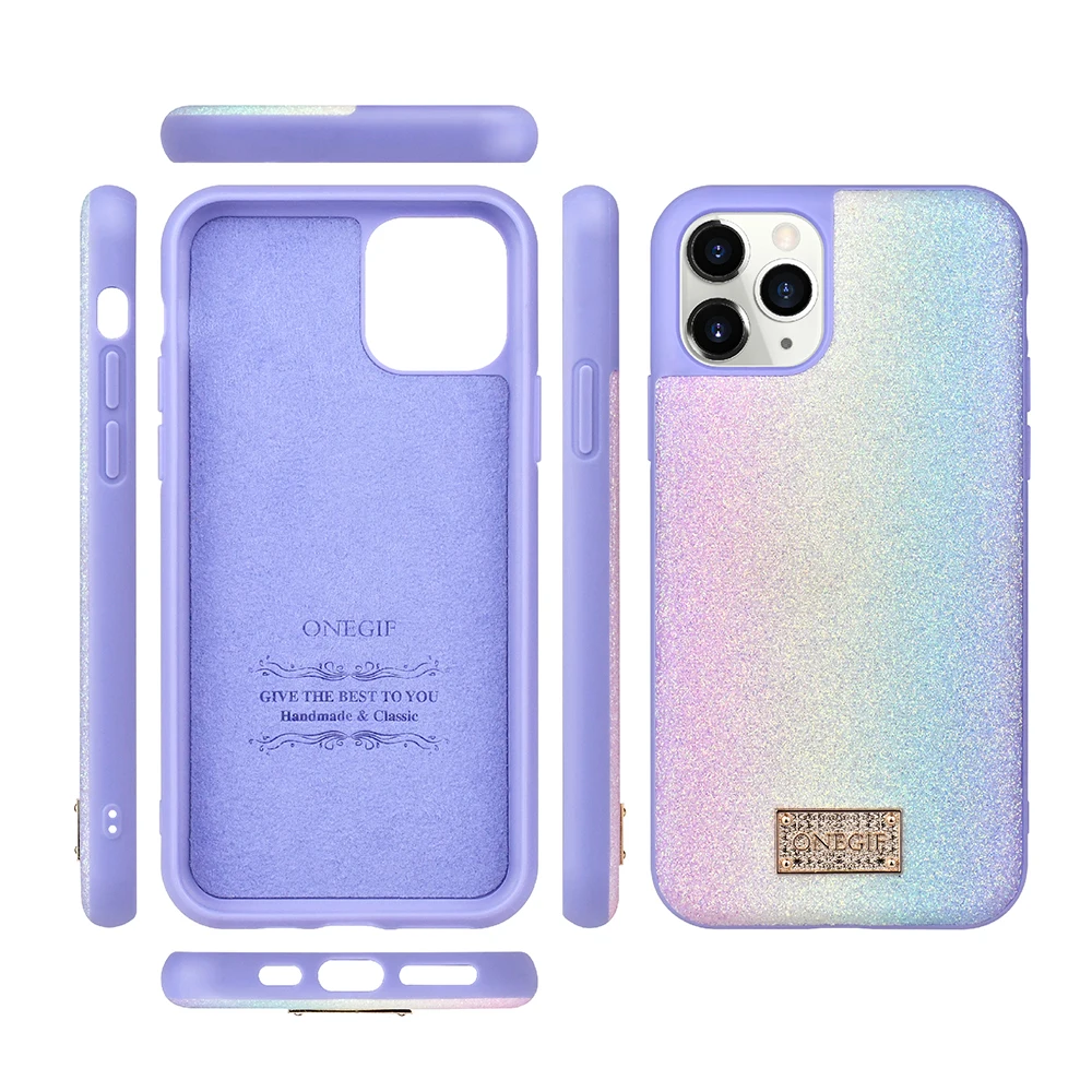 

Luxury Leather Mobile Glitter Phone Case Protective Cell Phone Back Cover For Iphone 12/11/xs max/xr/7 Case, 4 colors