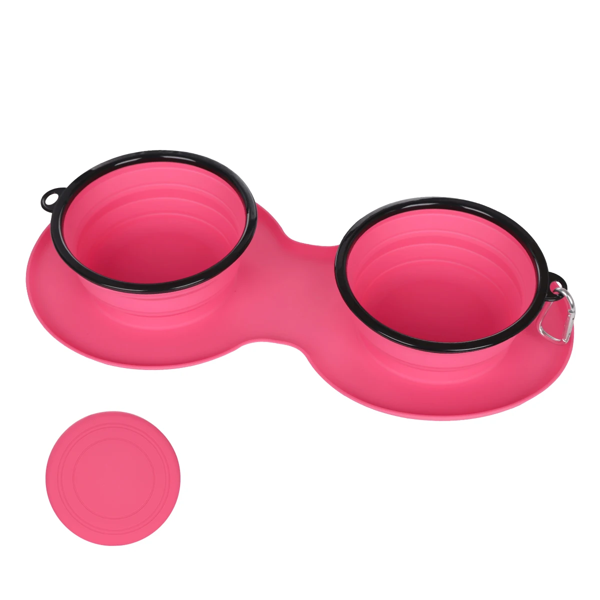 

Dog Double Bowl Foldable Pet Silicone Bowls For Dog, Blue, pink, black, gray