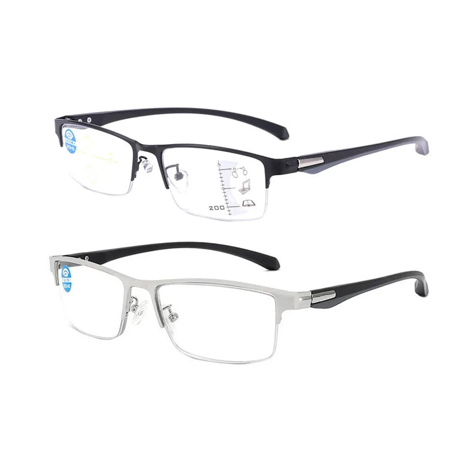 

fashion bifocal reader Men Women anti Blue Light Blocking lens metal reading glasses