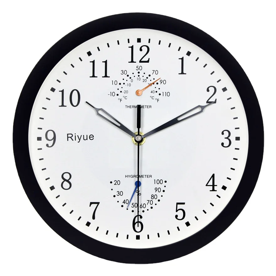 

Free sample supply simple design weather station plastic wall clock for home decor