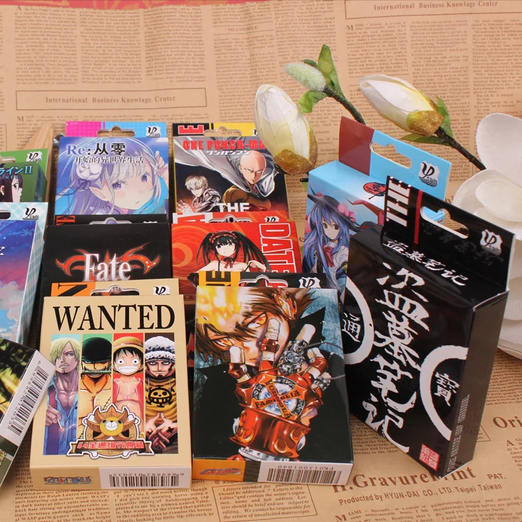 Popular Custom One Piece Luffy Anime Figure Printing Playing Game Paper Poker Cards
