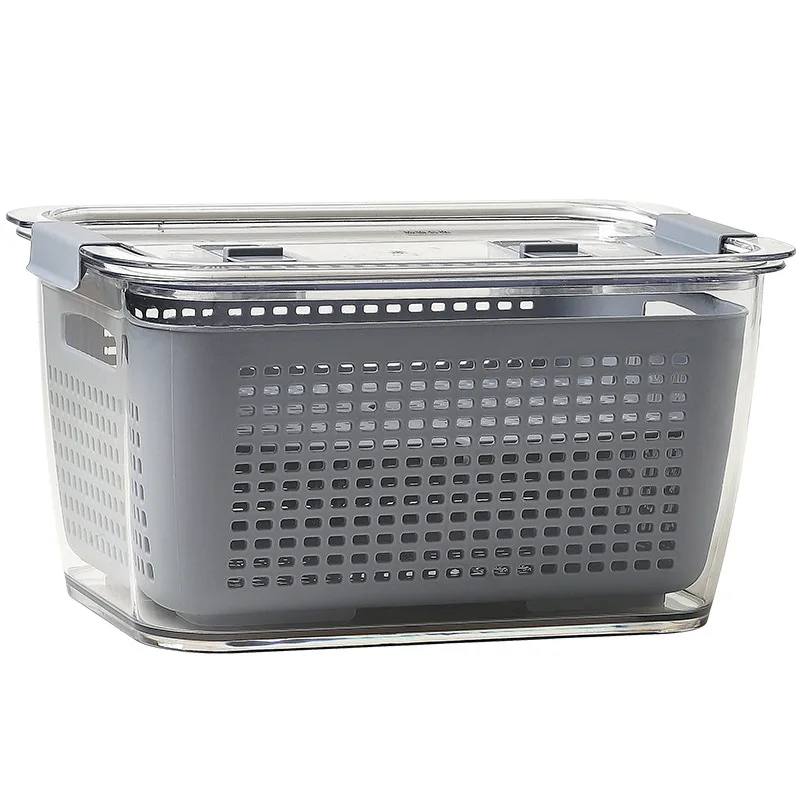 

Japanese transparent food fresh-keeping Double-layer Drain fresh box, Oem