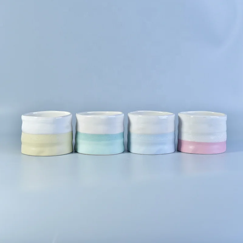 Christmas glazed custom ceramic votive candle jar candle holders party decoration use in bulk