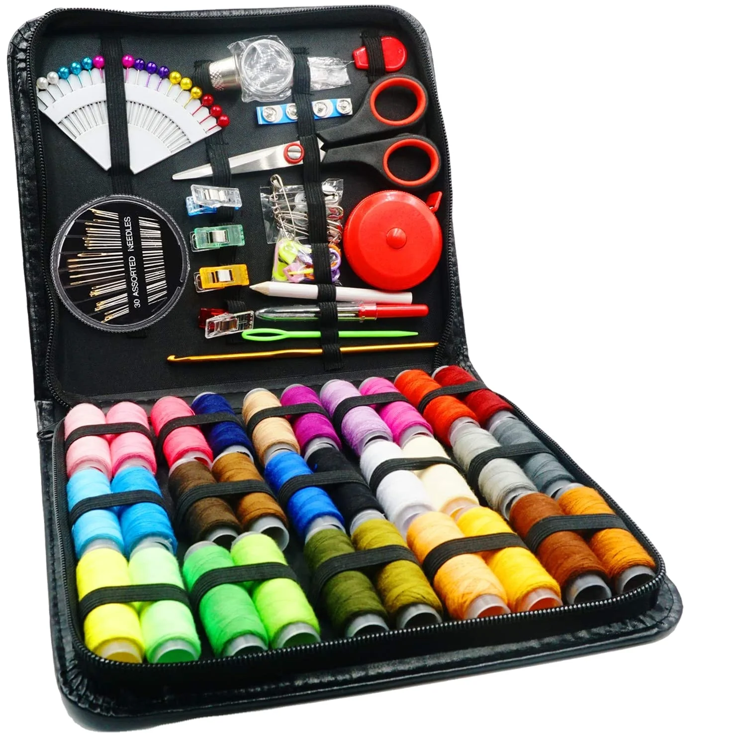 

wholesale hot selling sewing kit travel home leather sewing kit set, Black