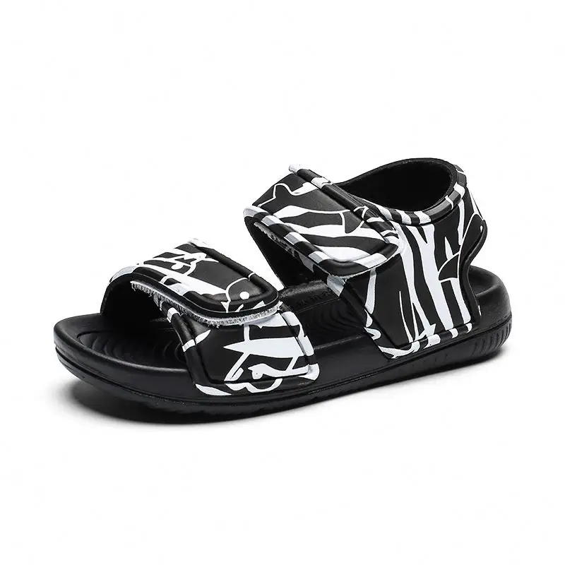 

2020 fashion fluorescent reflective children kid beach sandals, Black/pink/blue/yellow