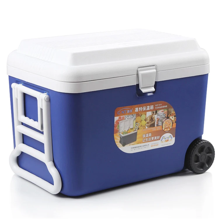 

Cheap price PP and EPS material 50L beach and picnic cooler box with wheels and handle