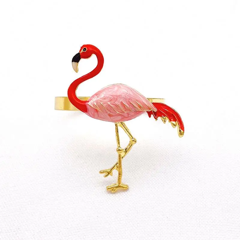 

Western Restaurant Napkin Ring Hotel Blue Pink Flamingo Napkin Ring Dinner Party Wedding Mouth Cloth Ring