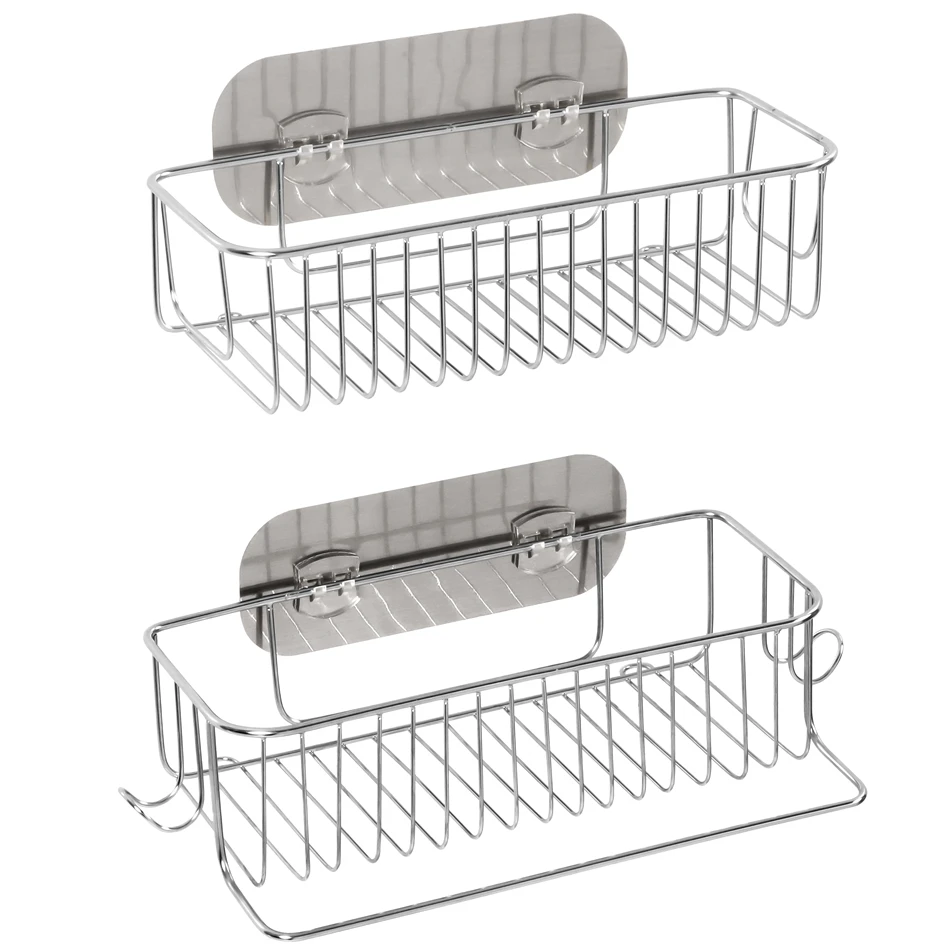 

Single Layer Perforated Stainless Steel Bathroom Supplies Storage Rack