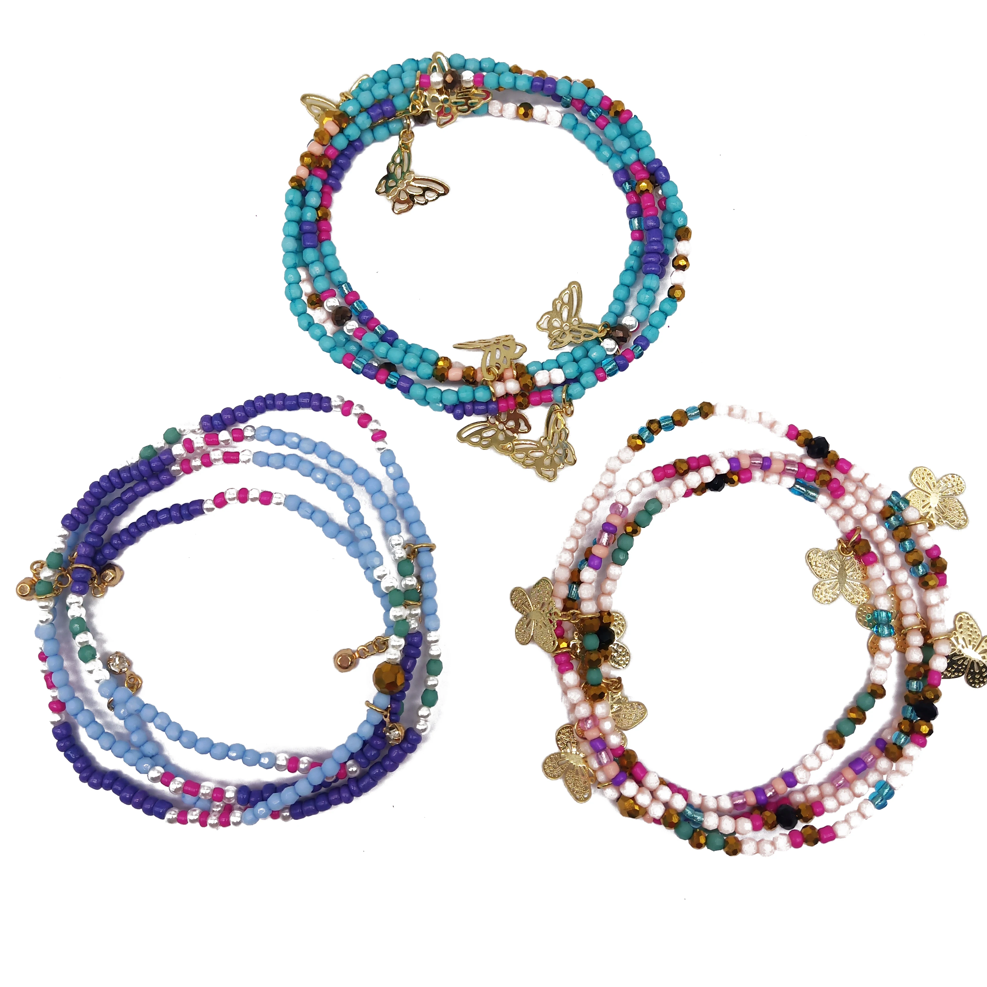 

Gaby Bohemian Body Jewelry popular Elastic Colorful Rice waist beads body chain waist chain