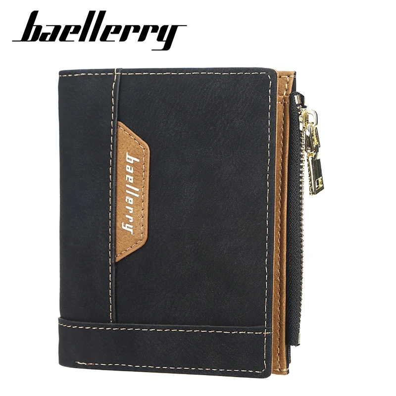 

Baellerry Brand Fashion Men's Wallets Thin Male Business PU Leather Card Holder Zipper Coin Bag Men Short Money Bag Purse Hot, 4 colors