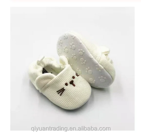 Qy Adorable Infant Slippers Toddler Baby Boy Girl Knit Crib Shoes 