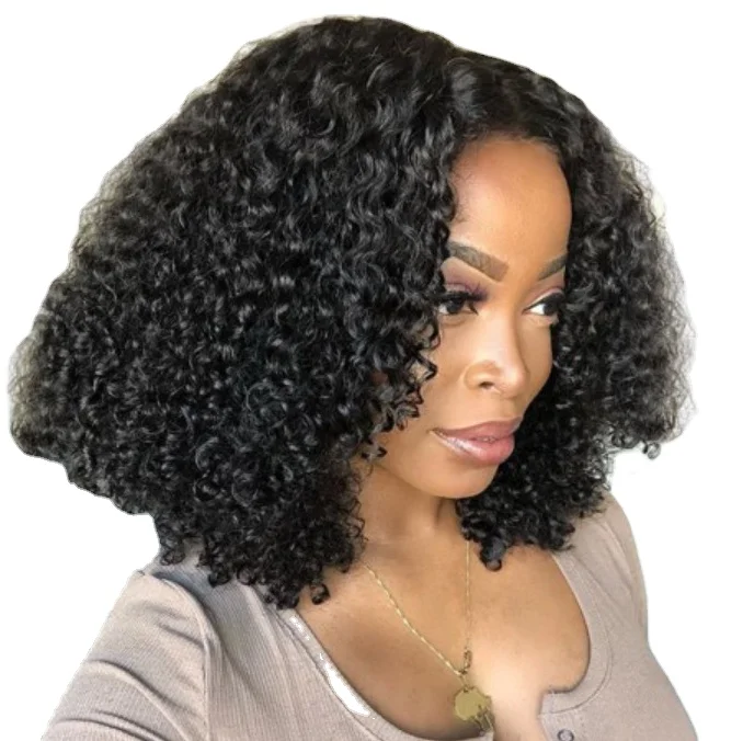 

High Quality 150% Density Hair Wigs Virgin Remy HD Transparent Frontal Kinky Curly Wig