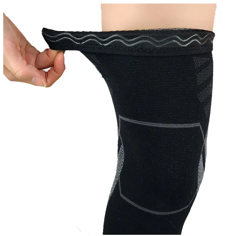 

3d Knitting Compression Knee Sleeve Bodysuit Nylon Knee Sleeves Support With Anti-slip Dots