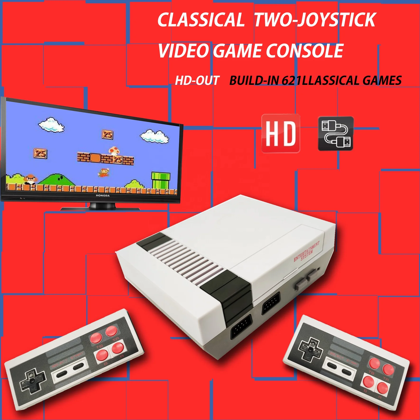 

Mini Classic NES TV Game Console Support TF Card 8 Bit Retro Video Game Console Built-In 621 Games Handheld Gaming Player