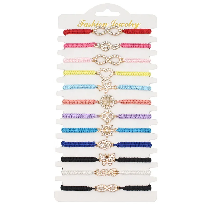 

Men's and women's braided bracelet with fashionable mixed alloy dot diamond bracelet