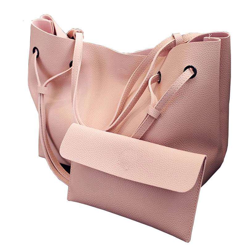 

High quality Pu Leather hand bags tote handbag Hobo Shoulder Bucket Bag Purses and Women Handbags Set, Customized color
