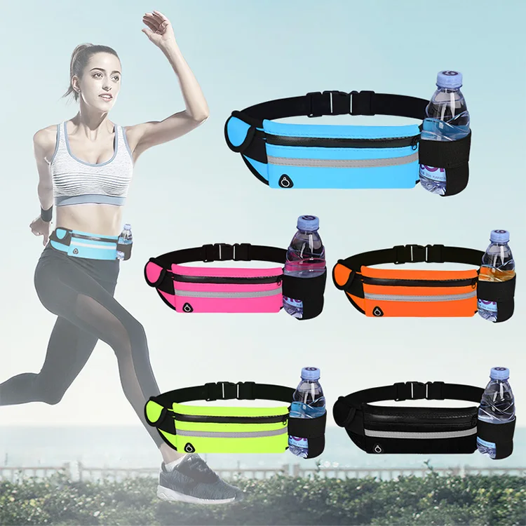 

Outdoor Sports Pocket Running Jogging Cangurera fanny pack custom print waist bag with water bottle holder