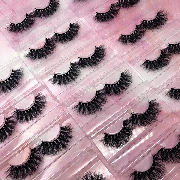 

25 mm mink lasheswholesale vendor lashbox packaging with logo fluffy dramatic mink eyelashes 100% real mink lashes