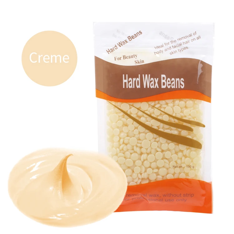 

100g creme Painless Paper-free Hair Removal Depilatory Hot Film Hard Wax Beads Waxing Beans body use