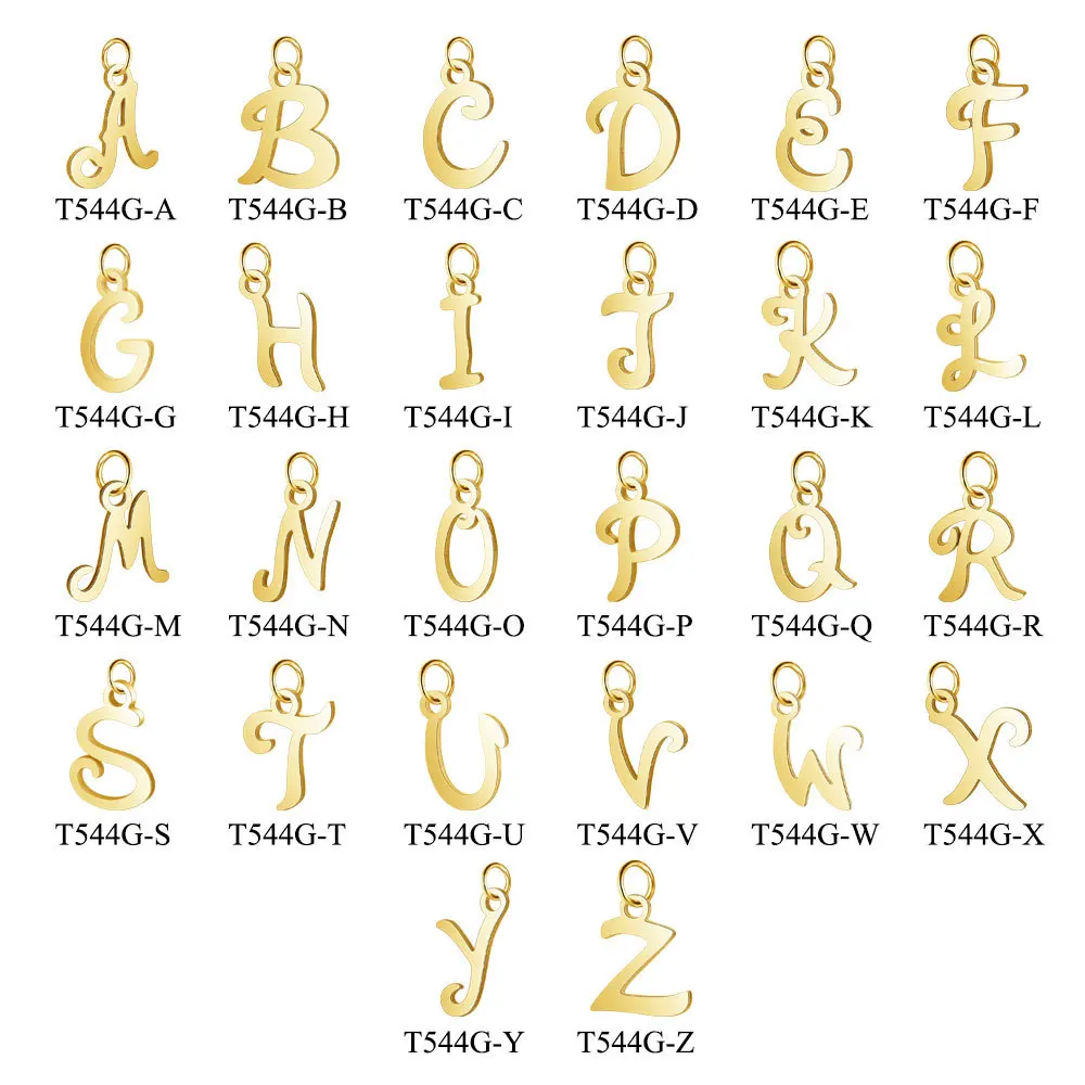 

18K Real Gold Plated Customized Alphabets Pendnat Necklace DIY Stainless Steel 26 A-Z Initial Letter Pendant For Birthday