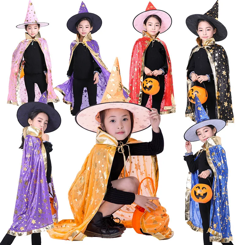 

Whosale halloween 2021 Cosplay Cloak Custom Children's Pentagram Capes Halloween Props Party Decoration Kids Costumes cosplay