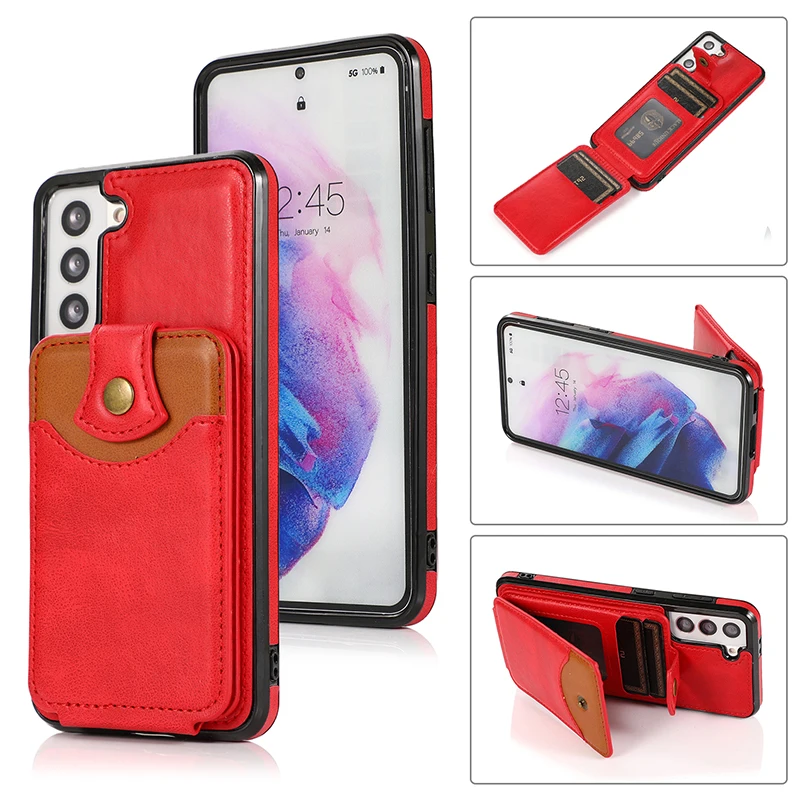 

2021 Card Slot Magnetic Leather case for samsung s21 business Flip Wallet Cell Phone case for samsung s30 plus