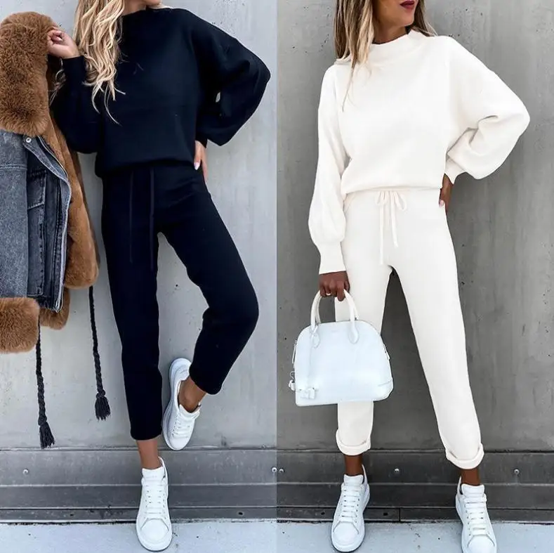 

women winter jogger hoodie and sweatpants sets women jogger pants and hoodies, Showed