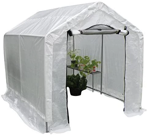 

Skyplant Greenhouse-in-a-Box Flow Peak Roof Style Easy Access Outdoor Grow House with Translucent Waterproof Cover, White