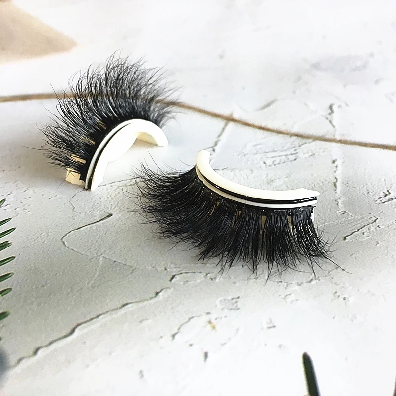 

New Design Glueless Reusable 5D Fluffy Self Adhesive Real Mink Eyelashes Vendor Handmade Full Strip Fake Eye Lashes