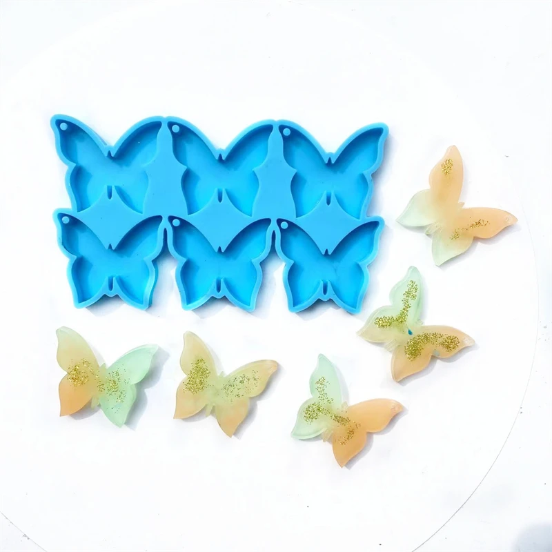 

L0127 New Hot Sale DIY Epoxy Resin 6 Even 6 Even Butterfly Silicone Earring Molds