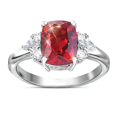 

Hot Sale Luxury Noble Ruby Crystal Diamond Women's Ring Birthday Gift Anniversary