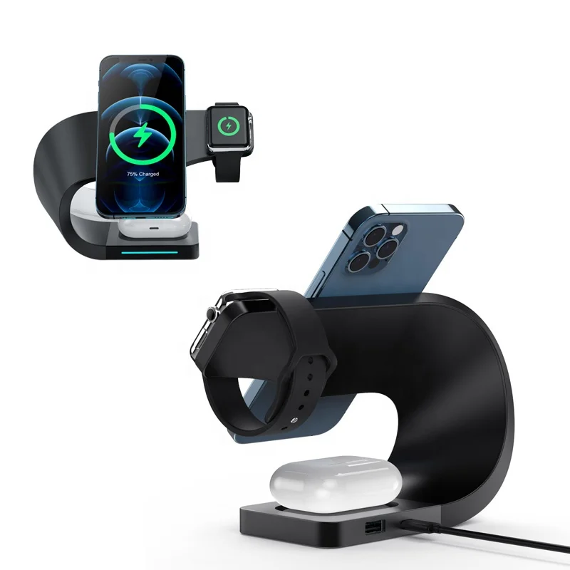 

WIK-HT 2021 Brand New Trending Gadgets Mobile Cell Phone Holder Wireless Charger Stand with Charging, Black white