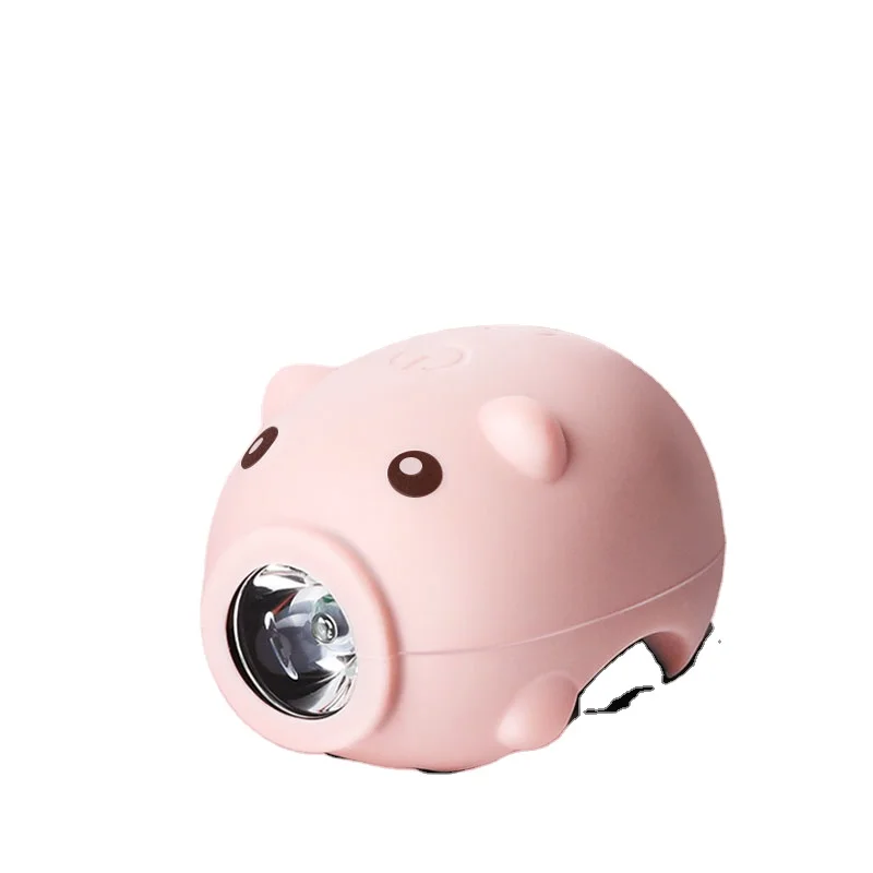

New Cute USB Charging Children's Skateboard Balance Bike Piggy Light Riding Accessories Piggy Bicycle Horn Light, Variety colors