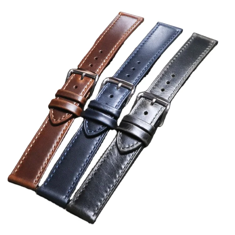 18Mm 19Mm 20Mm 21Mm 22Mm Compatible Watch Strap Watch Buckle  Handmade Vintage Leather Band